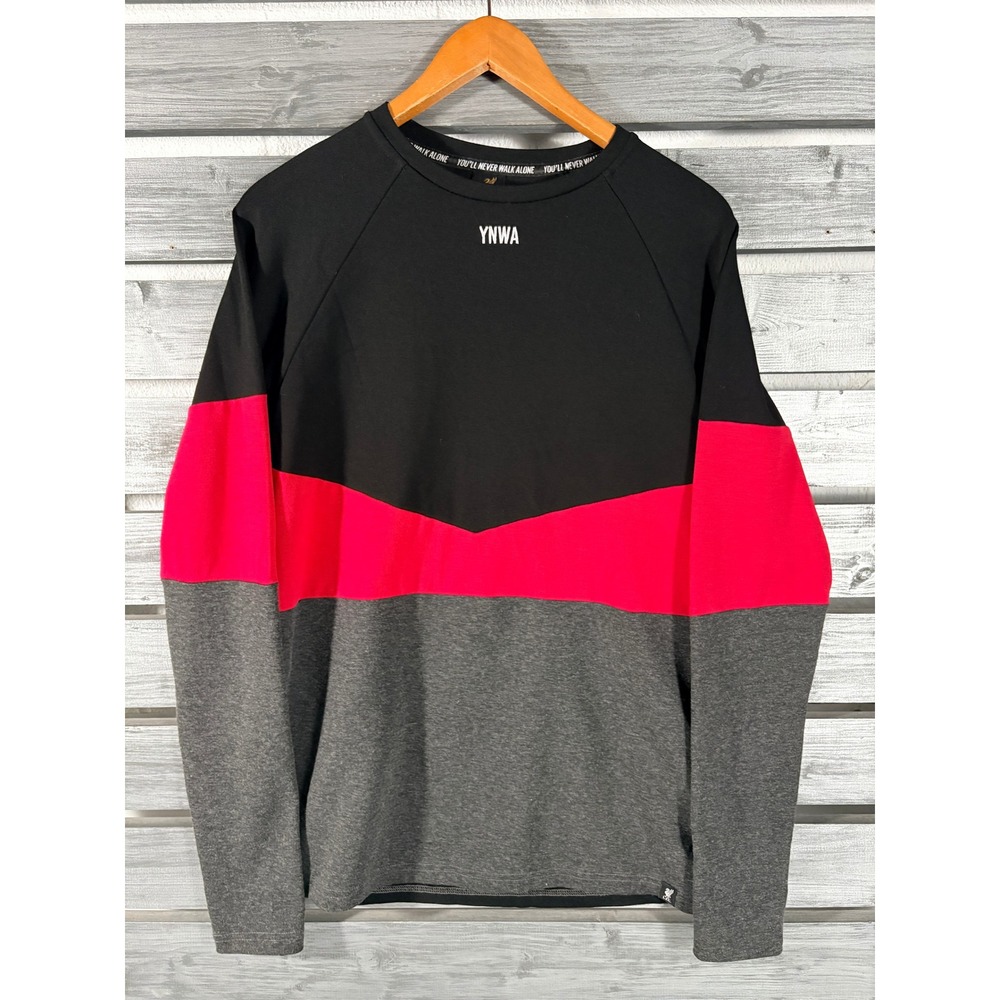Liverpool FC YNWA Colorblock Sweatshirt Shirt Mens Small Black Red Grey LFC